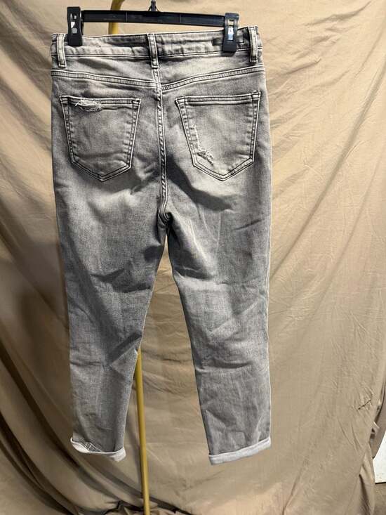 Risen Los Angeles Denim - Risen Los Angeles High-Rise Distressed Gray Cuffed Denim Jeans